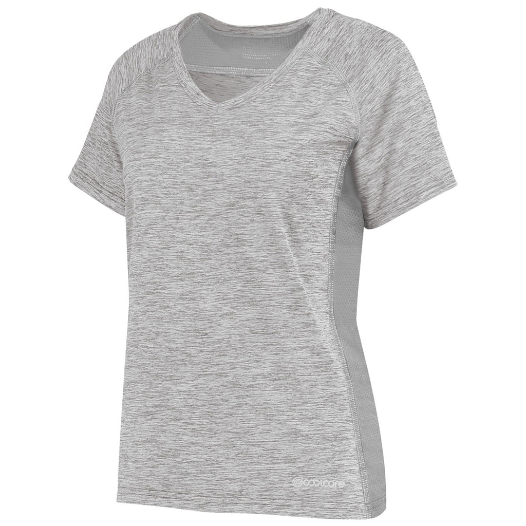 Holloway Women's Athletic Grey Heather Electrify Coolcore Tee