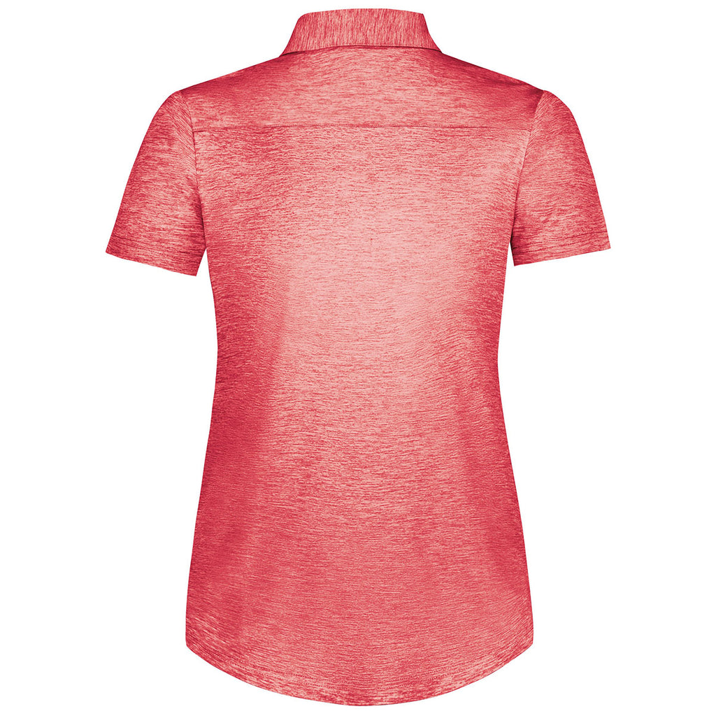 Holloway Women's Scarlet Heather Electrify Coolcore Polo