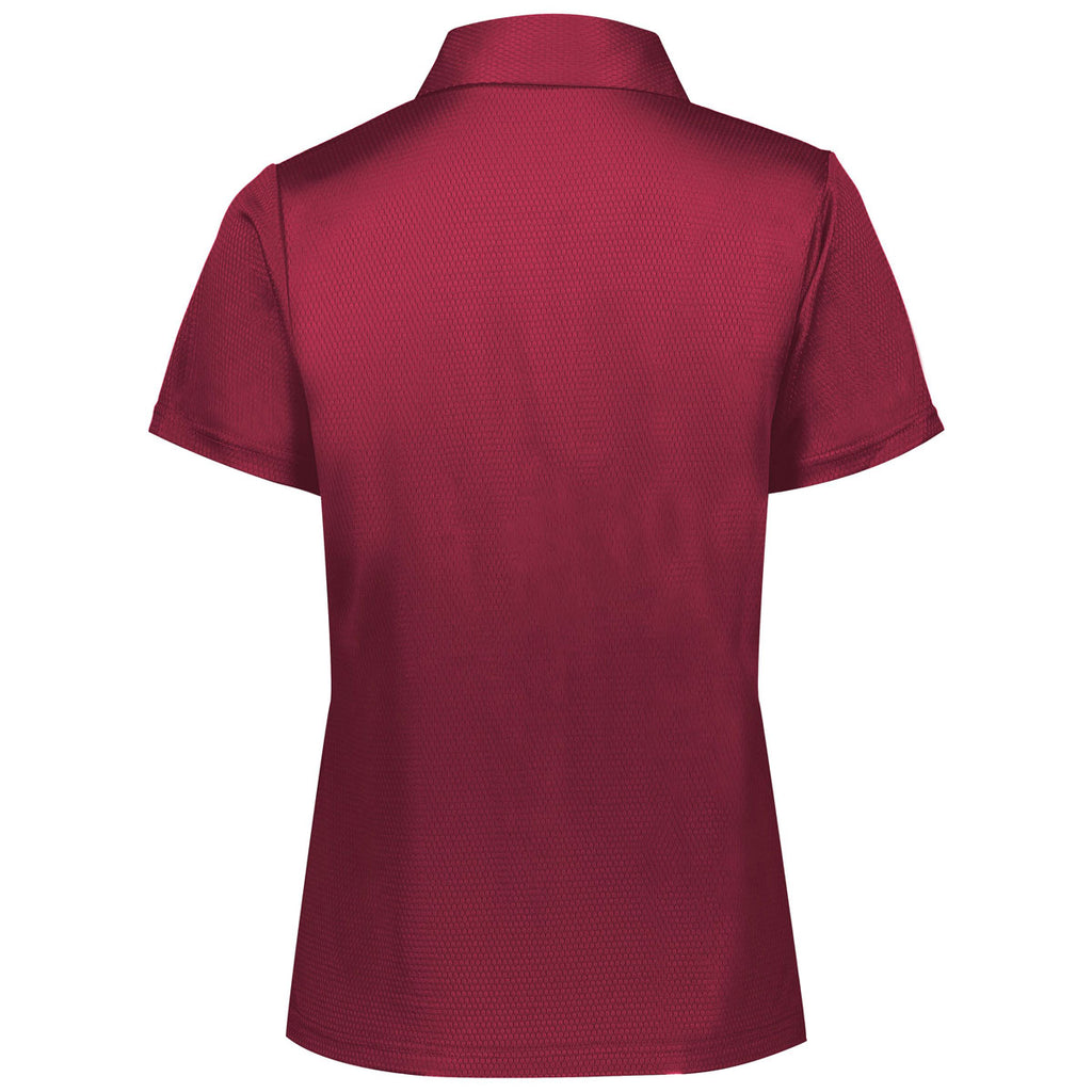 Holloway Women's Cardinal/White Prism Bold Polo