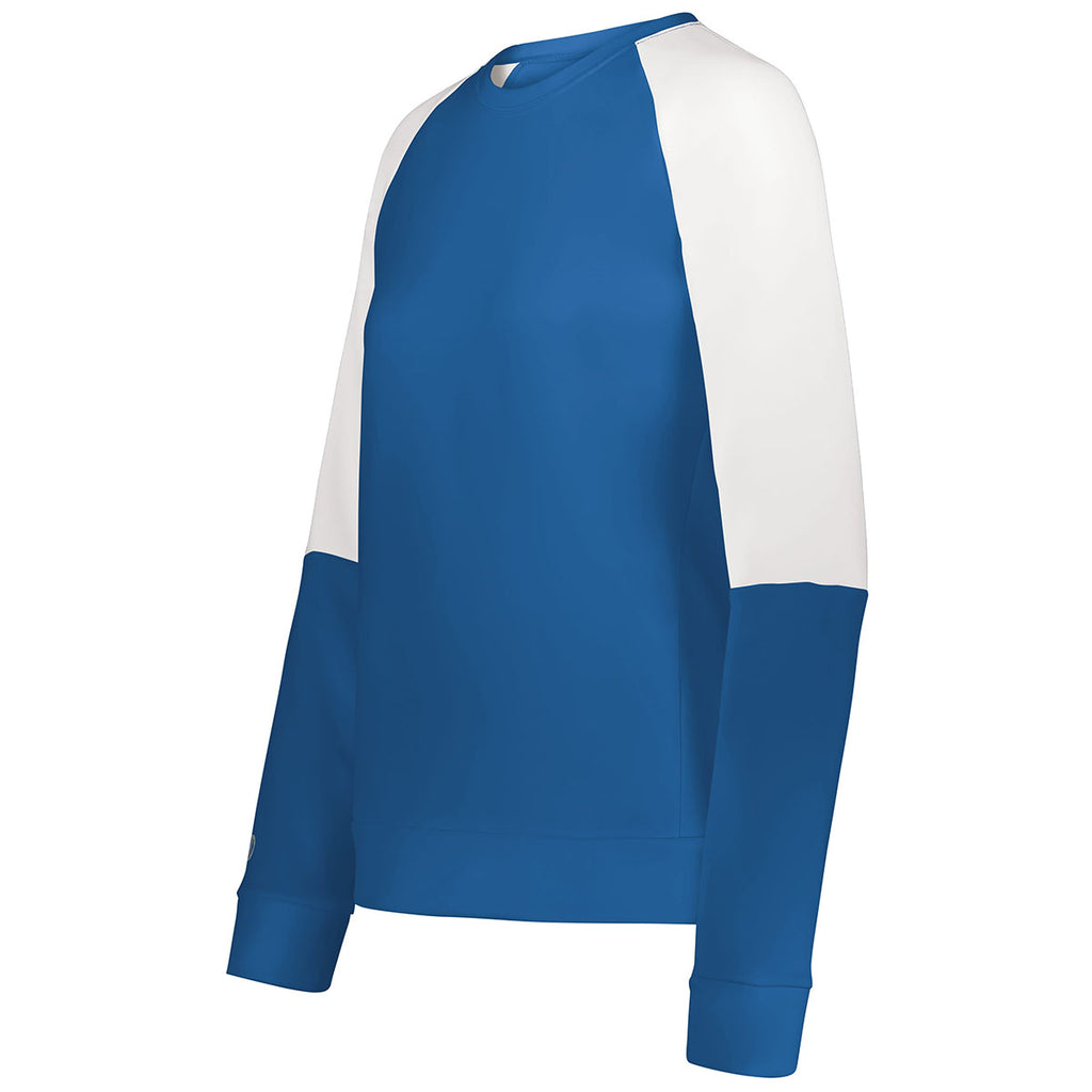 Holloway Women's Royal/White Momentum Team Fleece Crew