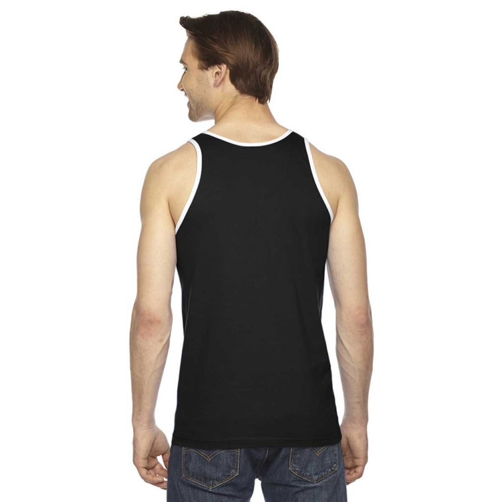 American Apparel Unisex Black/White Fine Jersey Tank