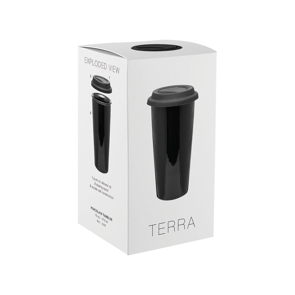 ETS Black Terra Tumbler with Black Lid -16 oz