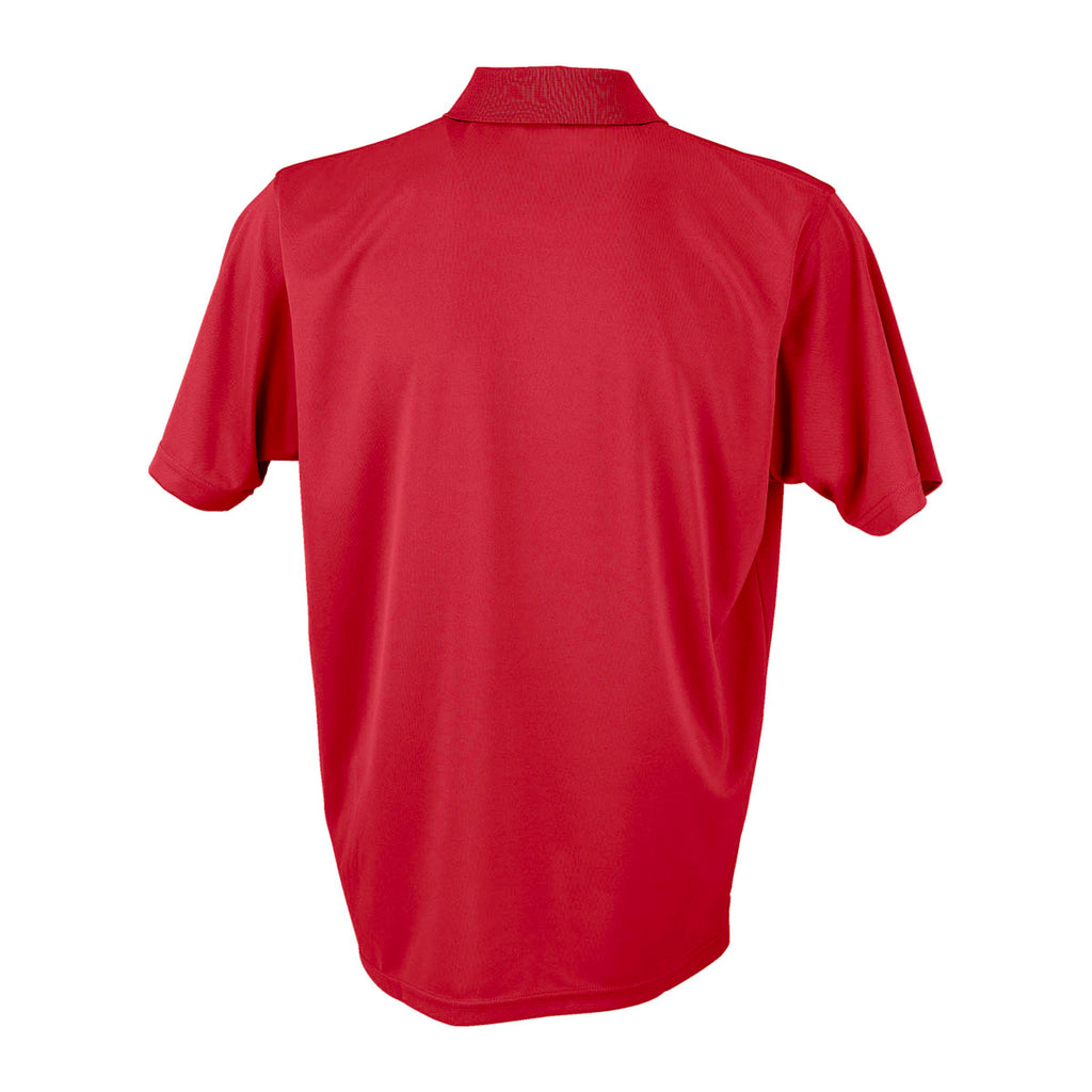 Vansport Men's Real Red Omega Solid Mesh Tech Polo