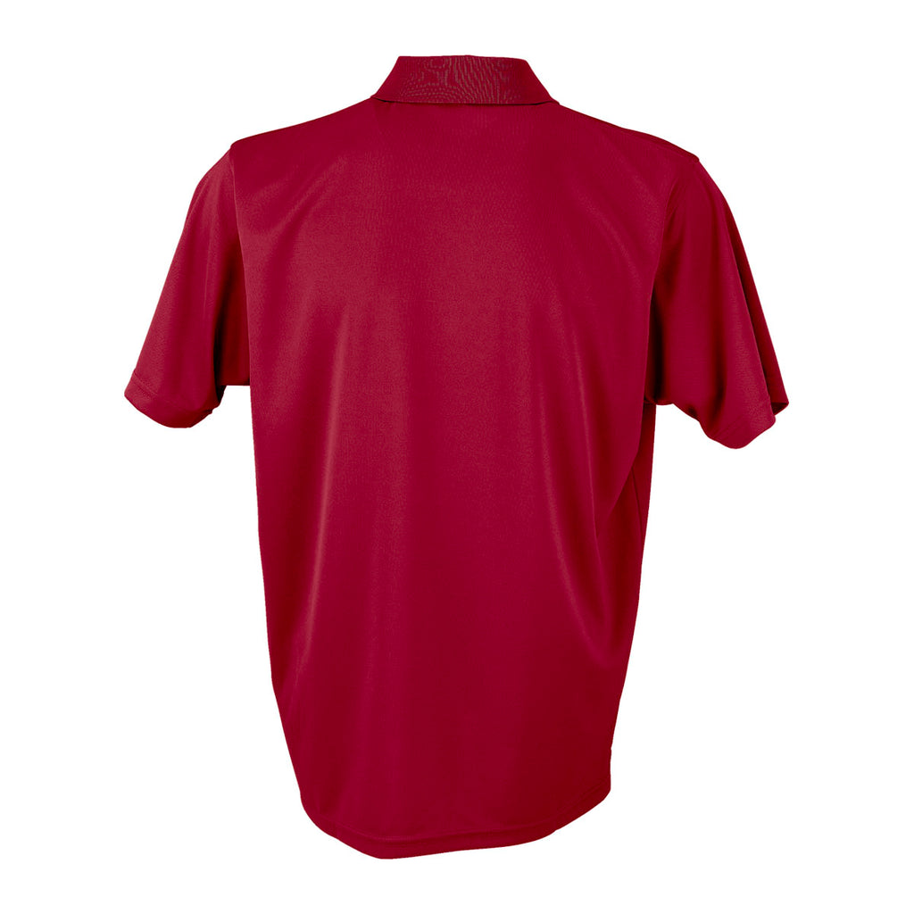 Vansport Men's Sport Red Omega Solid Mesh Tech Polo