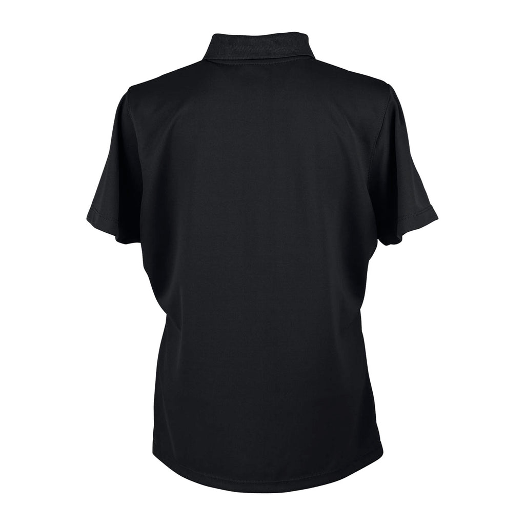 Vansport Women's Black Omega Solid Mesh Tech Polo