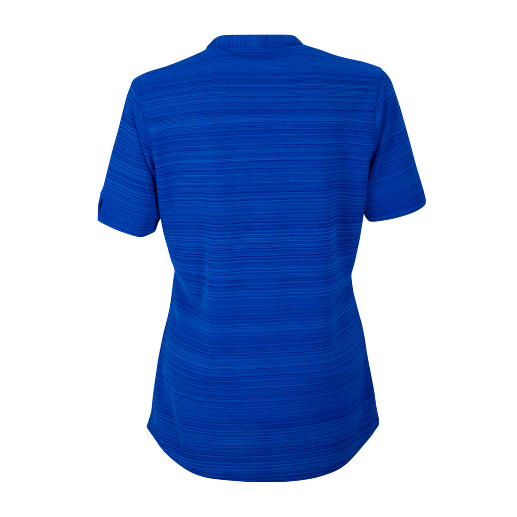 Vantage Women's Electric Blue Strata Textured Henley