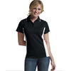 Charles River Women's Black/White Color Blocked Wicking Polo