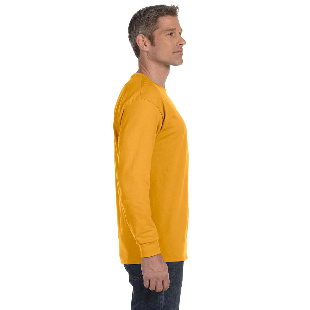 Jerzees Men's Gold 5.6 Oz Dri-Power Active Long-Sleeve T-Shirt