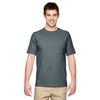 Jerzees Men's Black Heather 5.6 Oz Dri-Power Active Pocket T-Shirt