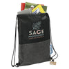 Leed's Black Ash Zippered Recycled Drawstring Bag