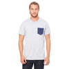 Bella + Canvas Men's Athletic Heather/Navy Jersey Short-Sleeve Pocket T-Shirt