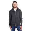 Threadfast Apparel Unisex Black Triblend Full-Zip Light Hoodie