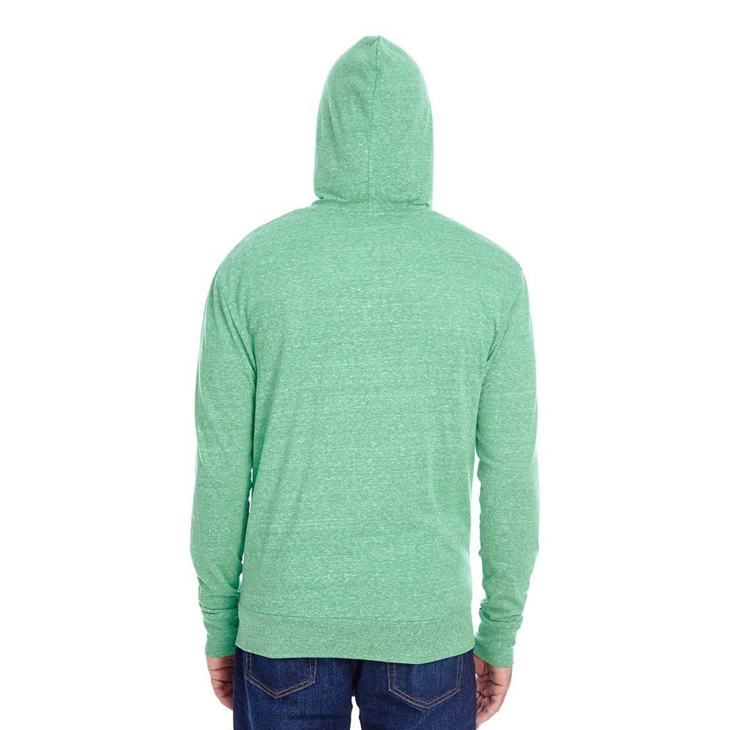 Threadfast Apparel Unisex Green Triblend Full-Zip Light Hoodie