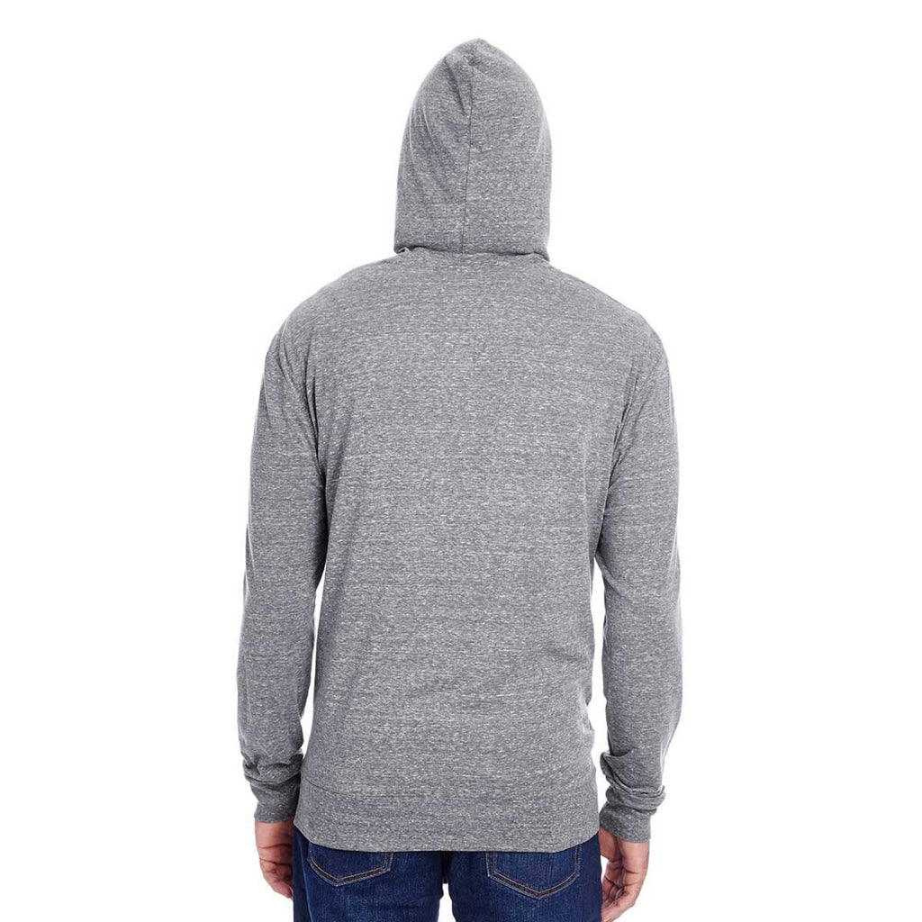 Threadfast Apparel Unisex Grey Triblend Full-Zip Light Hoodie