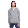 Threadfast Apparel Unisex Grey Triblend Full-Zip Light Hoodie