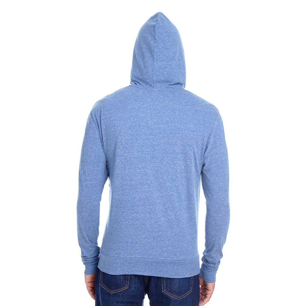 Threadfast Apparel Unisex Navy Triblend Full-Zip Light Hoodie