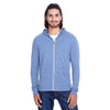 Threadfast Apparel Unisex Navy Triblend Full-Zip Light Hoodie