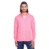 Threadfast Apparel Unisex Neon Pink Triblend Full-Zip Light Hoodie