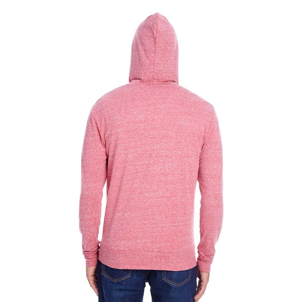 Threadfast Apparel Unisex Red Triblend Full-Zip Light Hoodie