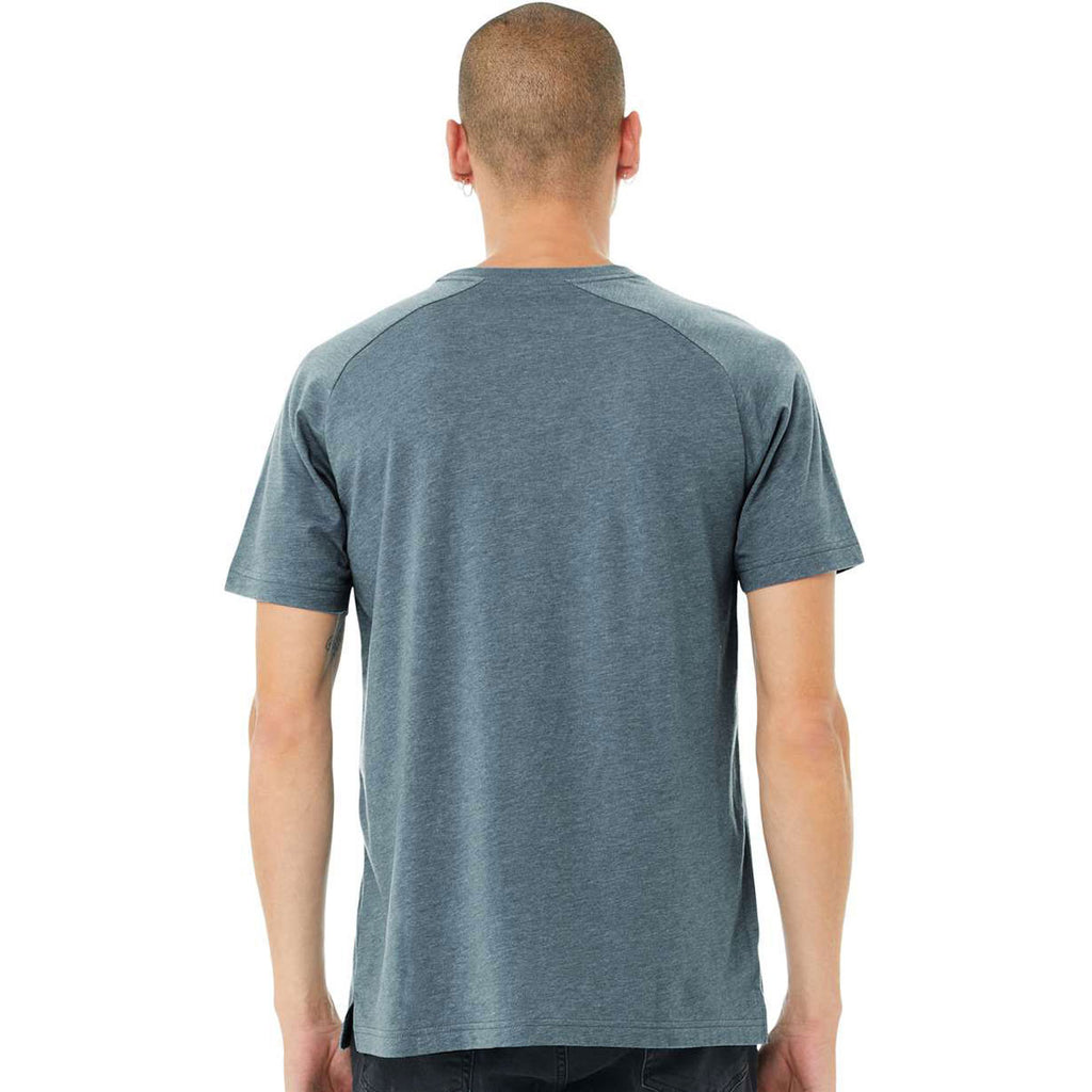 Bella + Canvas Men's Heather Slate Heather CVC Raglan Tee