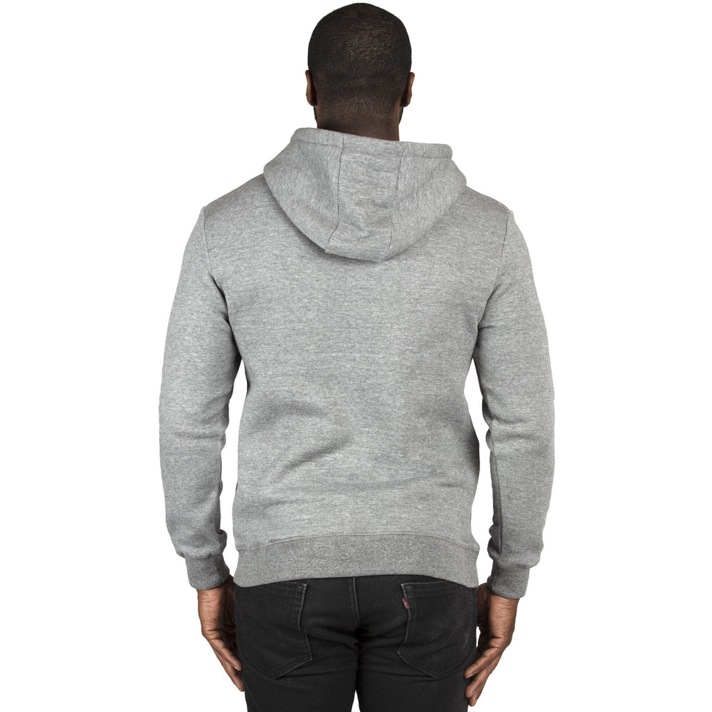 Threadfast Unisex Heather Grey Ultimate Fleece Pullover Hooded Sweatshirt