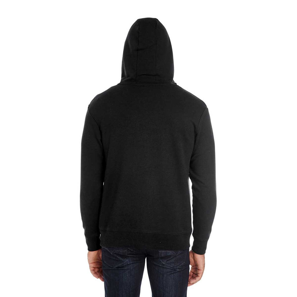 Threadfast Apparel Unisex Black Solid Triblend French Terry Full-Zip