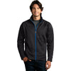 Vantage Men's Black/Royal Brushed Back Micro-Fleece Full-Zip Jacket