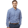 Burnside Men's Navy/White Gingham Technical Stretch Burn Shirt