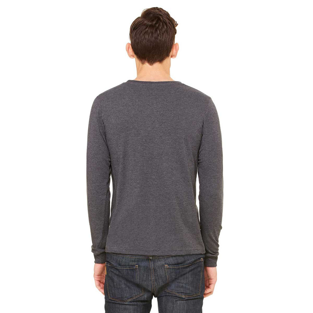 Bella + Canvas Men's Dark Grey Heather Jersey Long-Sleeve T-Shirt