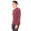 Bella + Canvas Men's Maroon Triblend Jersey Long-Sleeve T-Shirt