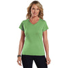 LAT Women's Key Lime V-Neck Fine Jersey T-Shirt