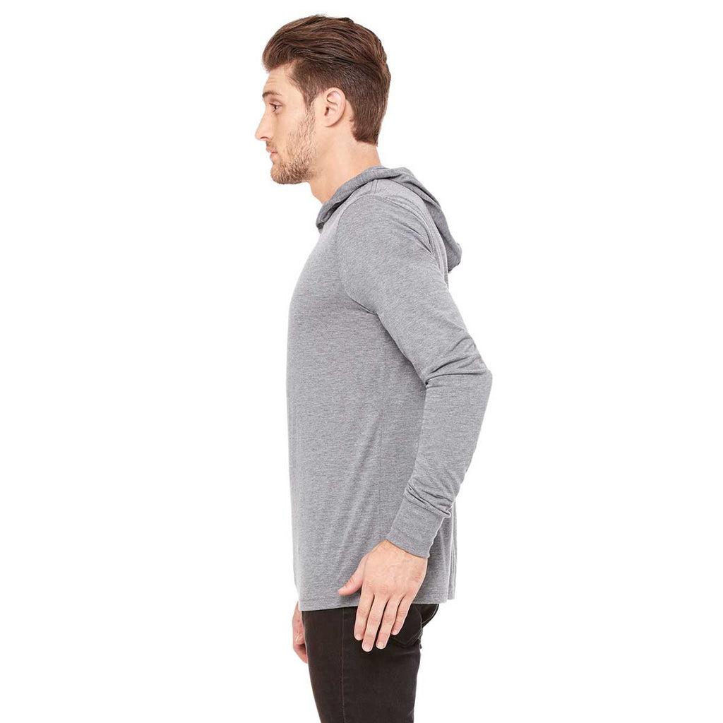 Bella + Canvas Unisex Grey Triblend Jersey Long-Sleeve Hoodie