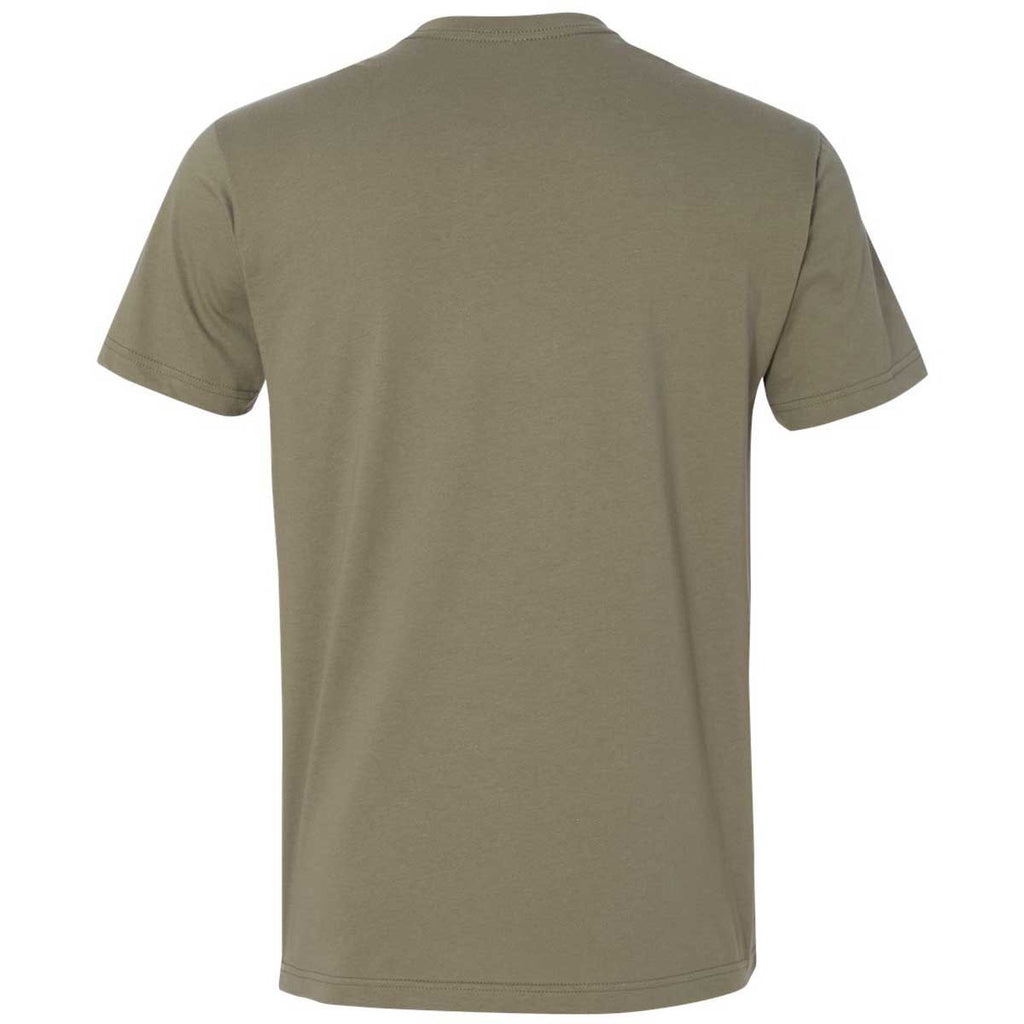 Next Level Men's Light Olive Premium Fitted Short-Sleeve Crew