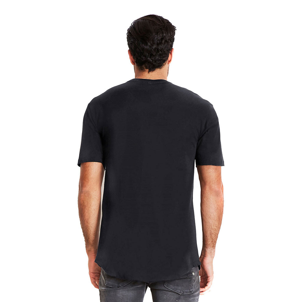 Next Level Men's Black Cotton Long Body Crew