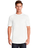 Next Level Men's White Cotton Long Body Crew