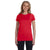 LAT Women's Red Junior Fit Fine Jersey T-Shirt