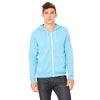 Bella + Canvas Unisex Neon Blue Full-Zip Hoodie