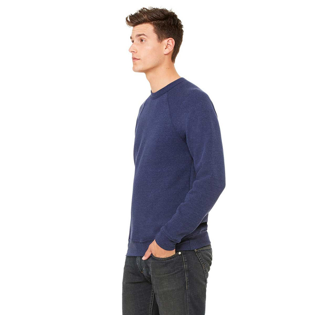 Bella + Canvas Unisex Navy Triblend Sponge Fleece Crew Neck Sweatshirt