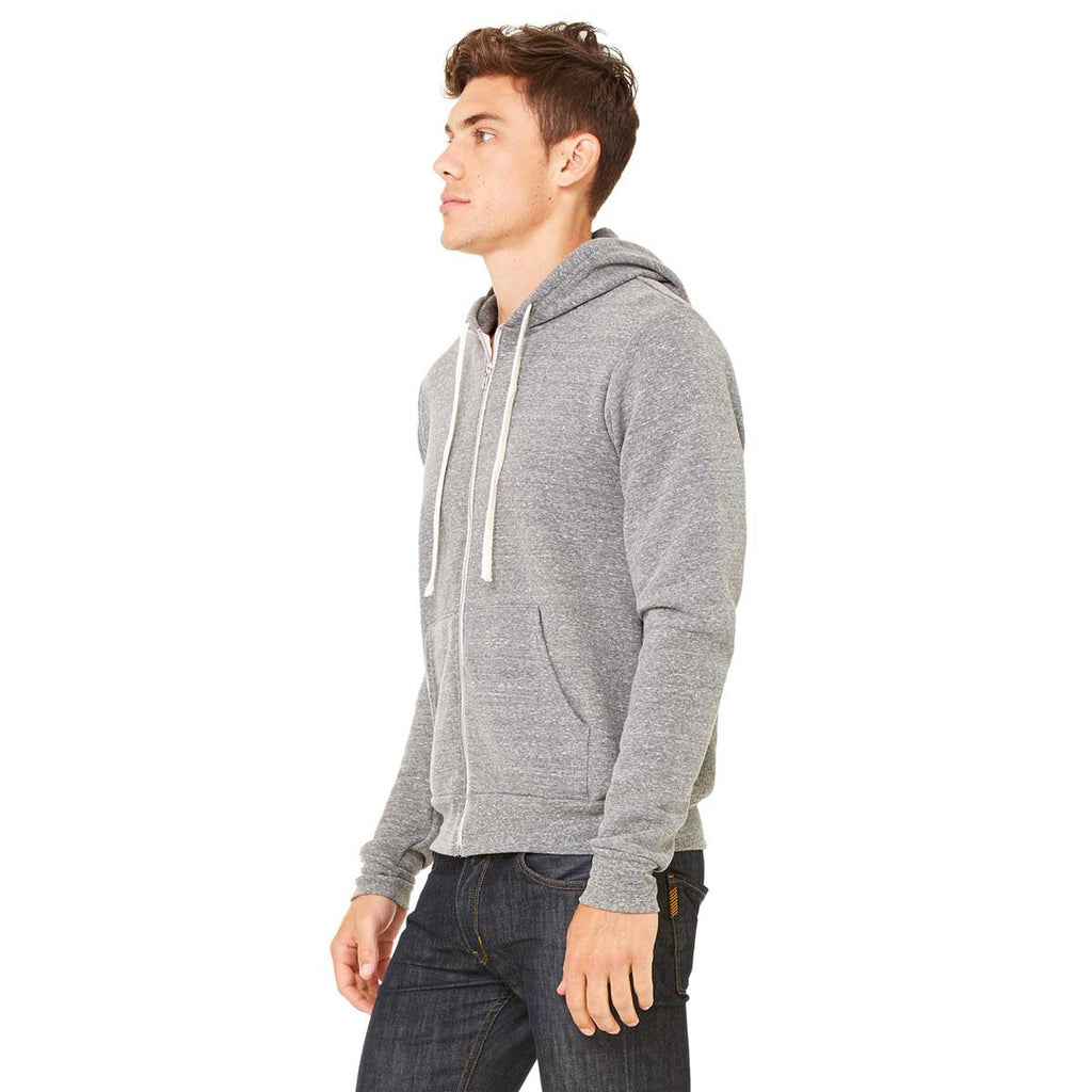 Bella + Canvas Unisex Grey Triblend Sponge Fleece Full-Zip Hoodie