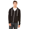 Bella + Canvas Unisex Solid Black Triblend Sponge Fleece Full-Zip Hoodie