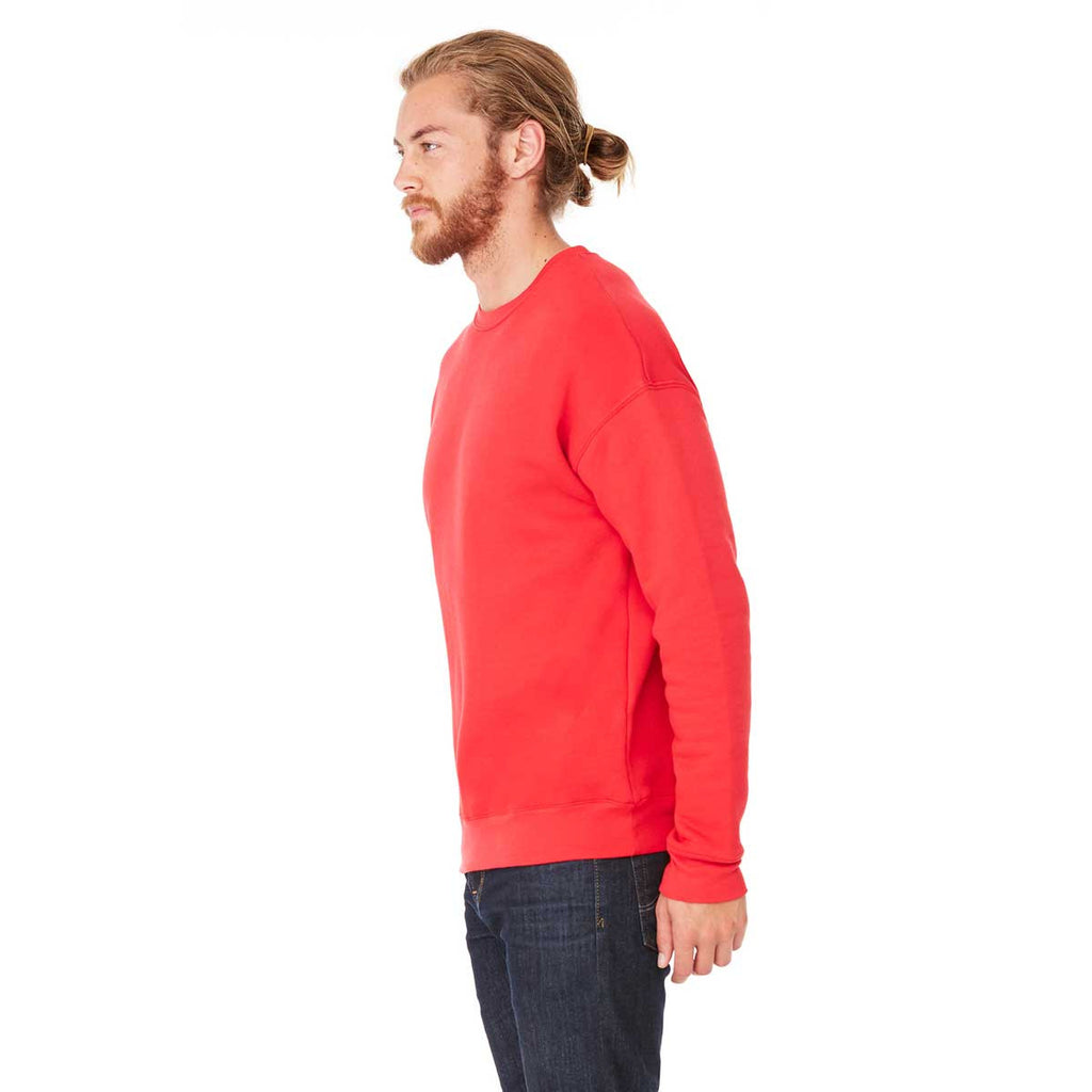 Bella + Canvas Unisex Red Drop Shoulder Fleece Sweatshirt