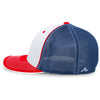 Pacific Headwear White/Royal/Red Universal Fitted Trucker Mesh Cap