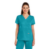 Grey's Anatomy Women's Teal Mock Wrap Top