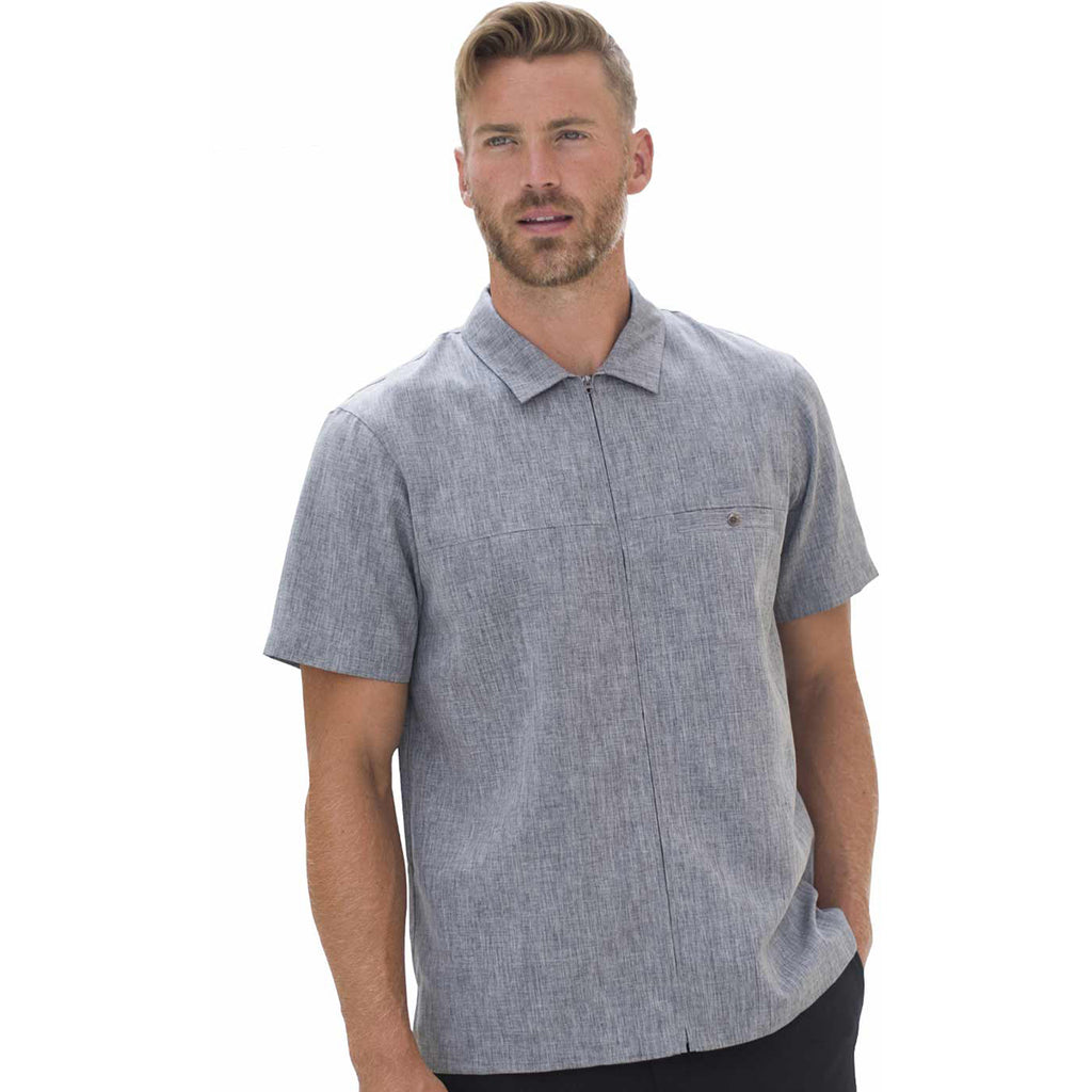 Edwards Men's Black Heather Melange Ultra-Light Chambray Service Shirt