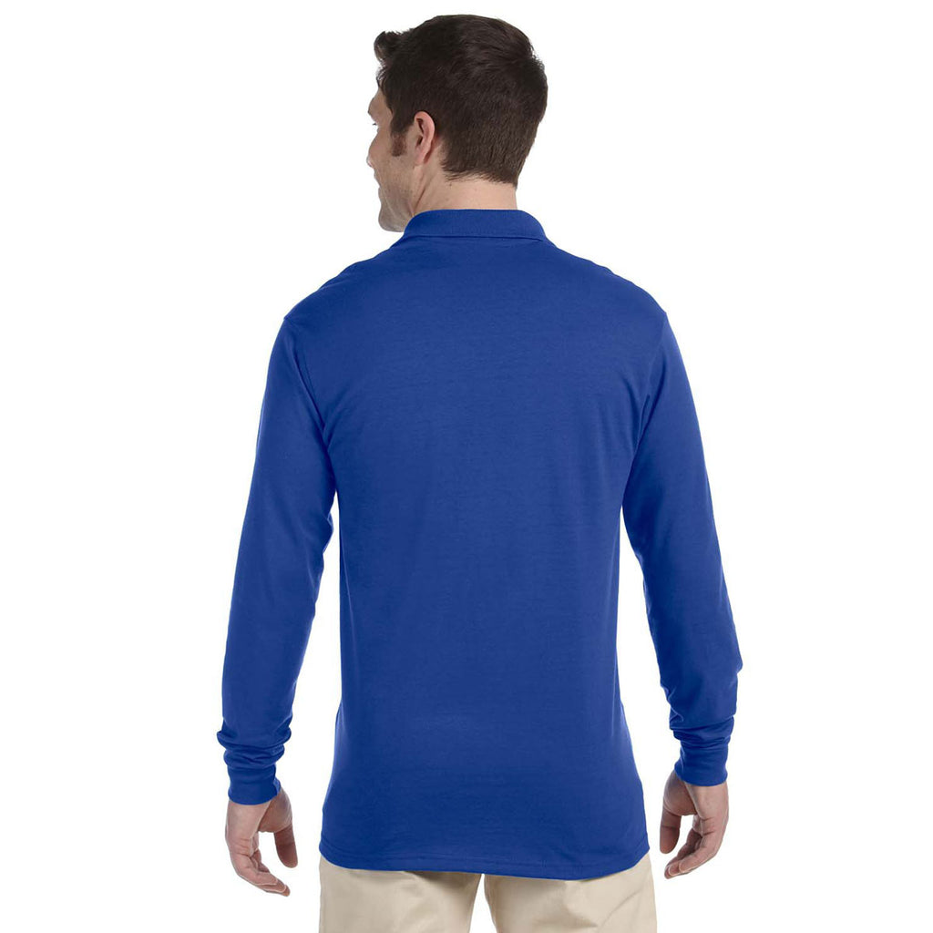 Jerzees Men's Royal 5.6 Oz. Spotshield Long-Sleeve Jersey Polo