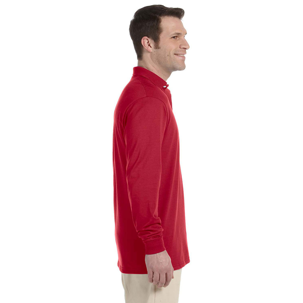 Jerzees Men's True Red 5.6 Oz. Spotshield Long-Sleeve Jersey Polo