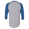 Augusta Sportswear Men's Athletic Heather/Royal Three-Quarter Raglan Sleeve Baseball Jersey