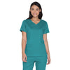 Cherokee Women's Teal Blue Workwear Premium Core Stretch V-Neck Top