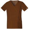 Cherokee Workwear Women's Chocolate Premium Core Stretch Mock Wrap Top