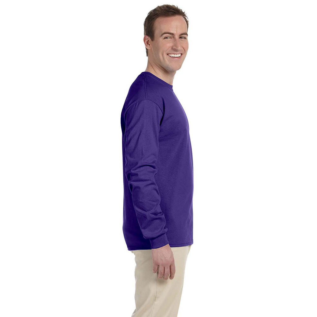 Fruit of the Loom Men's Purple 5 oz. HD Cotton Long-Sleeve T-Shirt